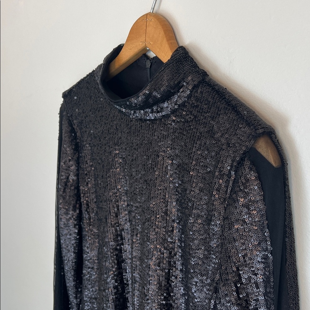 NWT Donna Karen women’s size medium “Astra Gaze” sequin long sleeve top - Picture 8 of 17